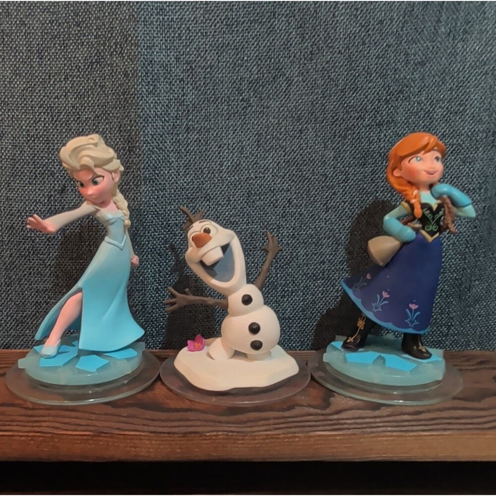 Disney Infinity Frozen 3 Figure Lot Elsa Anna Olaf PVC Loose